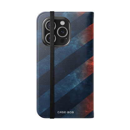 Diagonal Stripes Blaze - iPhone 15 Pro Case - Wallet
