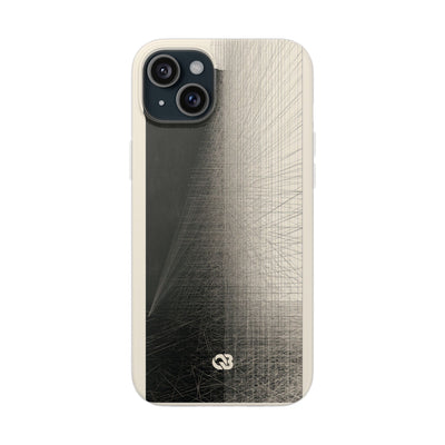 Beige Lite Phone Case for iPhone - Brutalist Graphite Grid