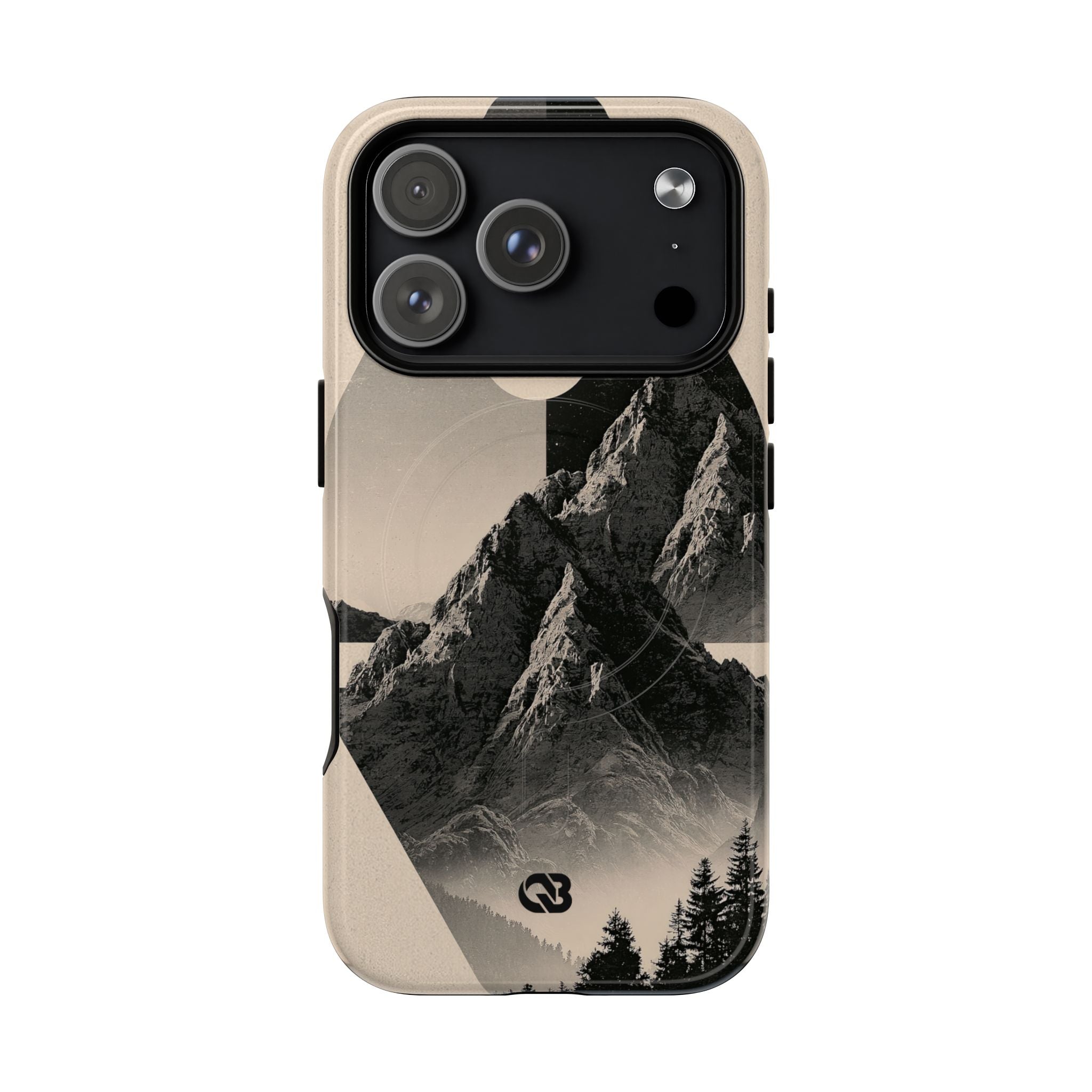 Beige Tough 2.0 Magsafe Phone Case for iPhone - Obsidian Summit Parchment