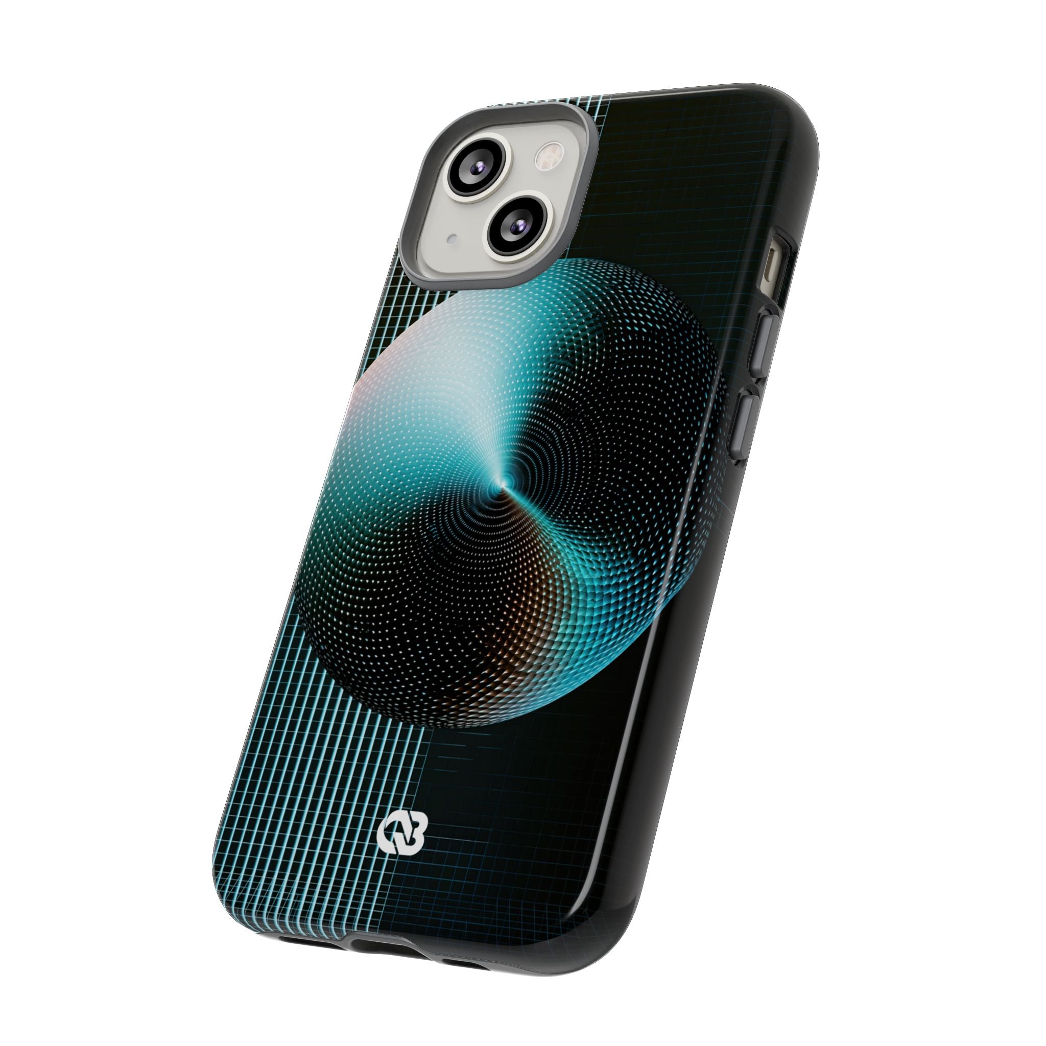 Blue Tough Phone Case for iPhone - Cyan Vector Sphere