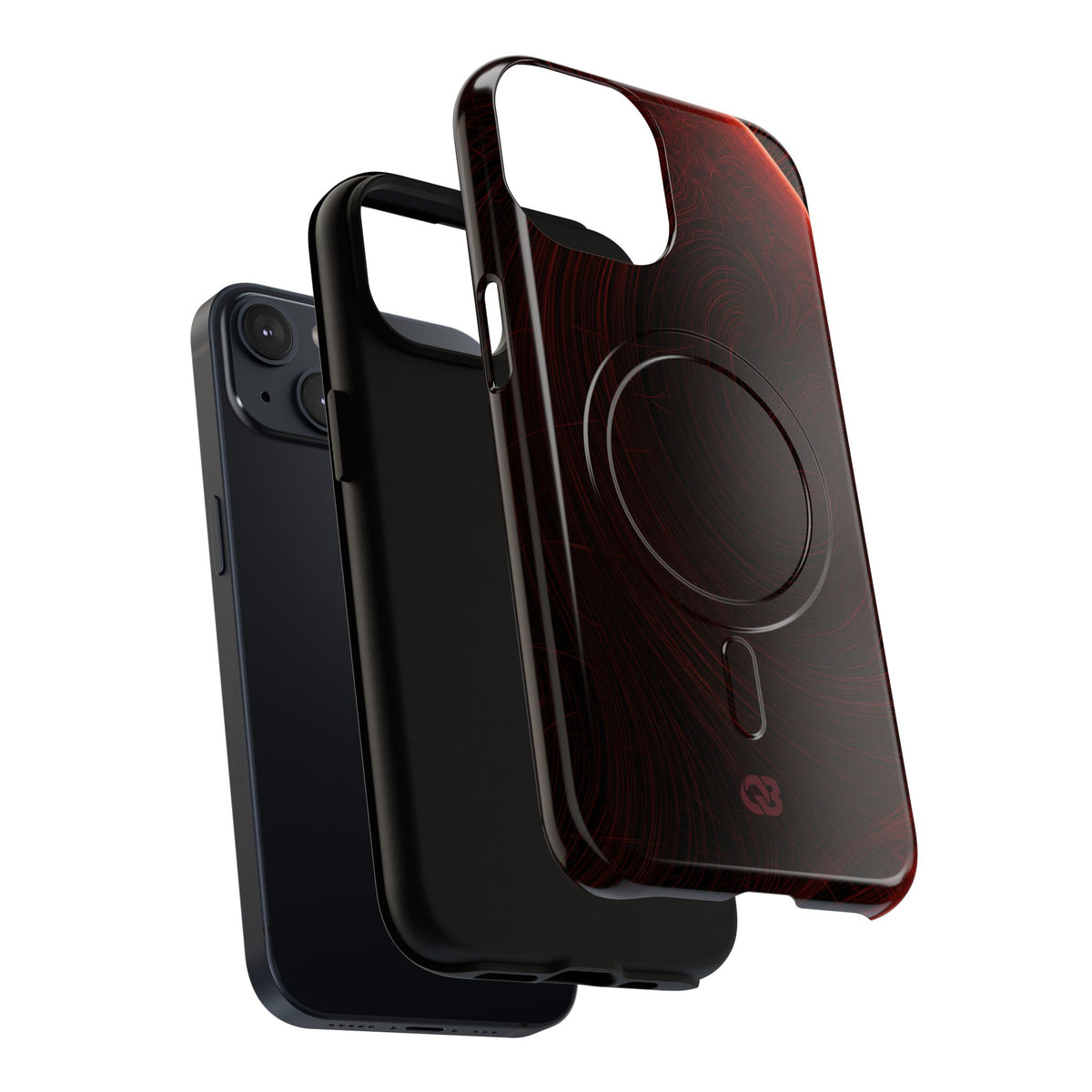 Red Tough 2.0 Magsafe Phone Case for iPhone - Crimson Flare Flux