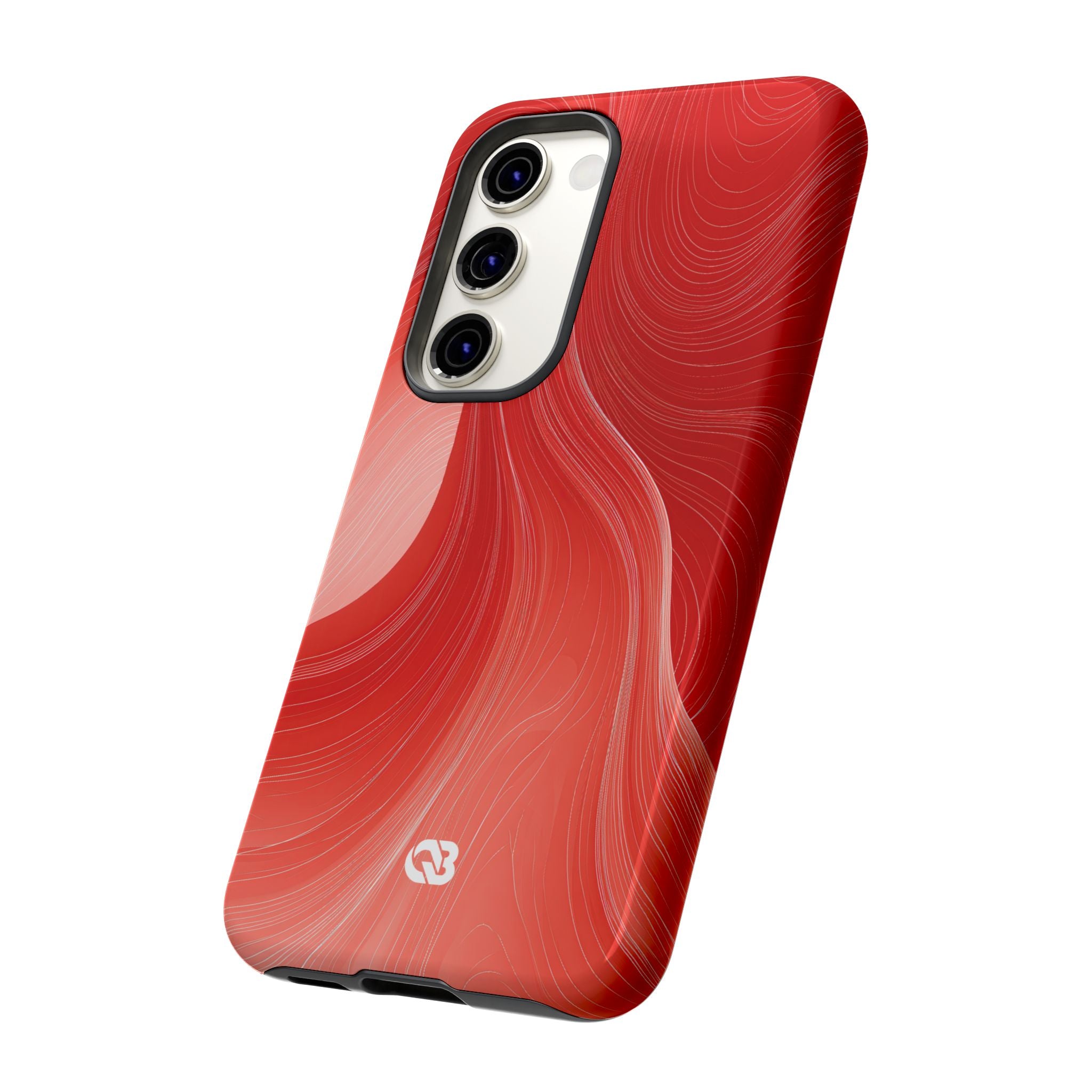 Red Tough Phone Case for Samsung - Crimson Silk Strands