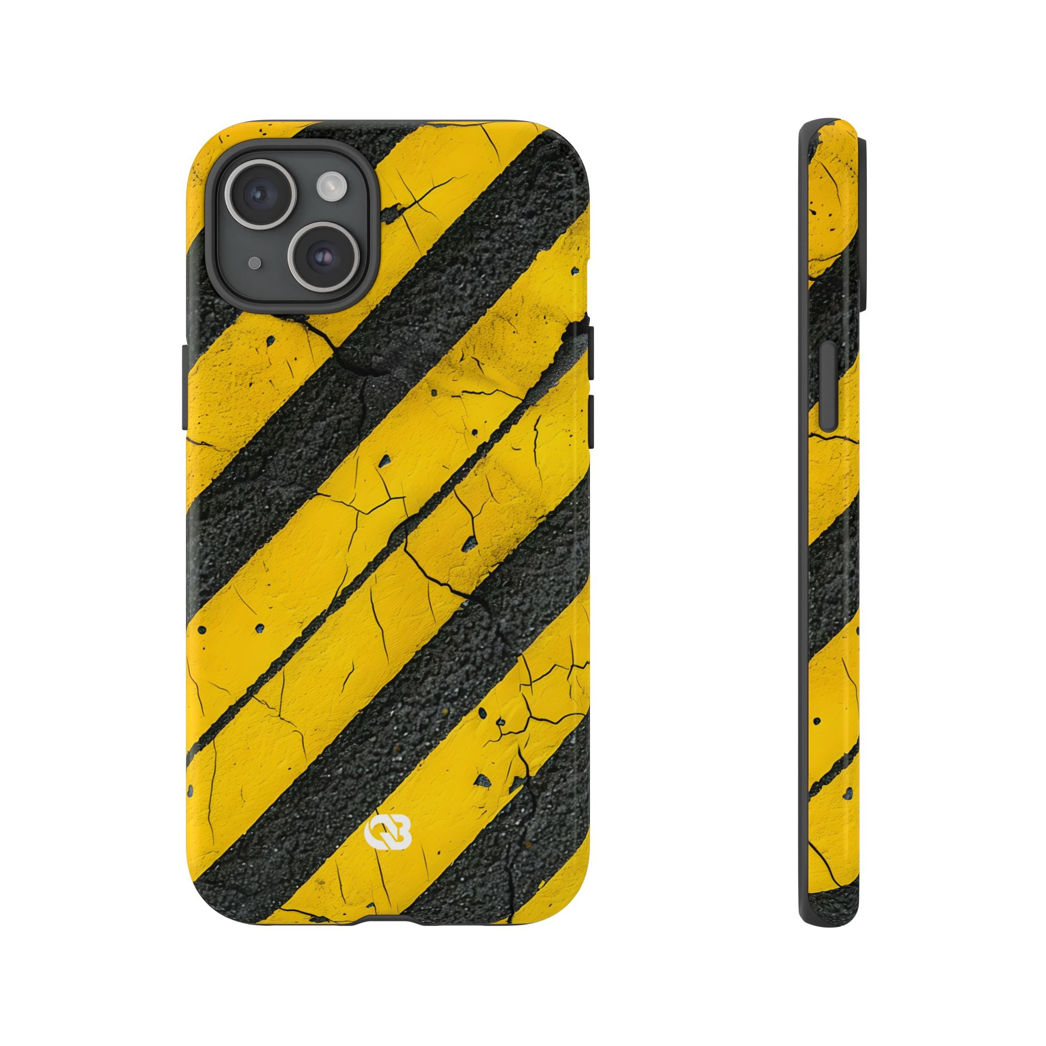 Cracked Hazard Stripes · Tough Phone Case for iPhone