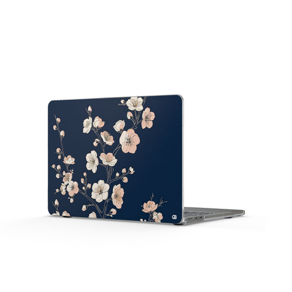 Midnight Plum Blossom · Clear Hard Case for MacBook · Blue