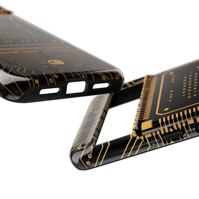 Gold Tough Phone Case for Google Pixel - Cyber Gold Processor