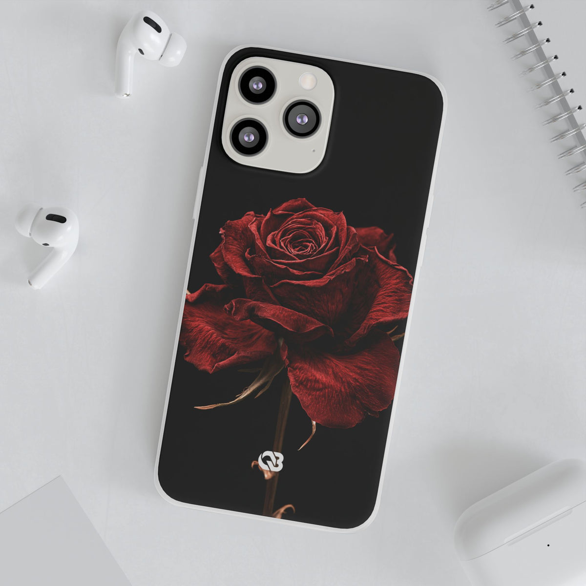 Crimson Noir Rose · Lite Phone Case for iPhone ·  Black