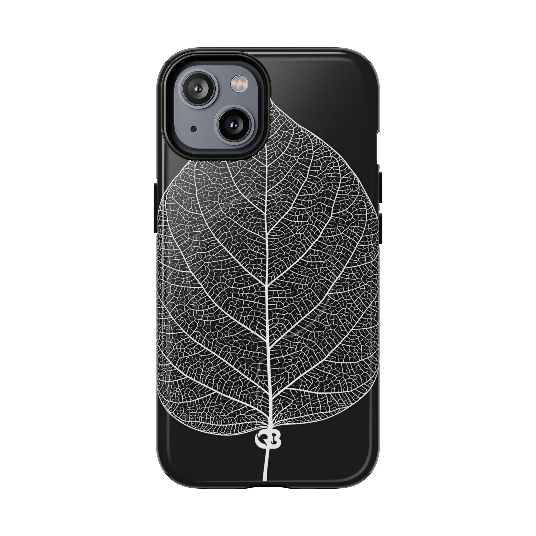 Black Tough 2.0 Magsafe Phone Case for iPhone - Bleached Leaf Lattice