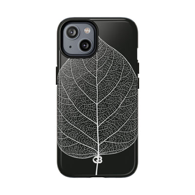 Black Tough 2.0 Magsafe Phone Case for iPhone - Bleached Leaf Lattice