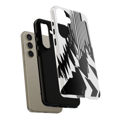 White Tough Phone Case for Samsung - Shattered Vector Spire