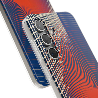 Blue Lite Phone Case for Samsung - Orange Orbit Grid