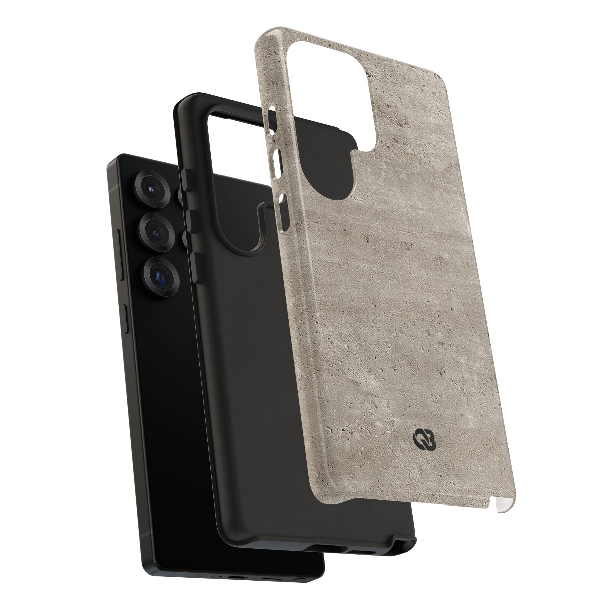 Grey Tough Phone Case for Samsung - Brutalist Stone Grit