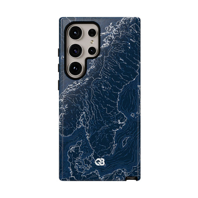 Nordic Contour Chart · Tough Phone Case for Samsung · Blue