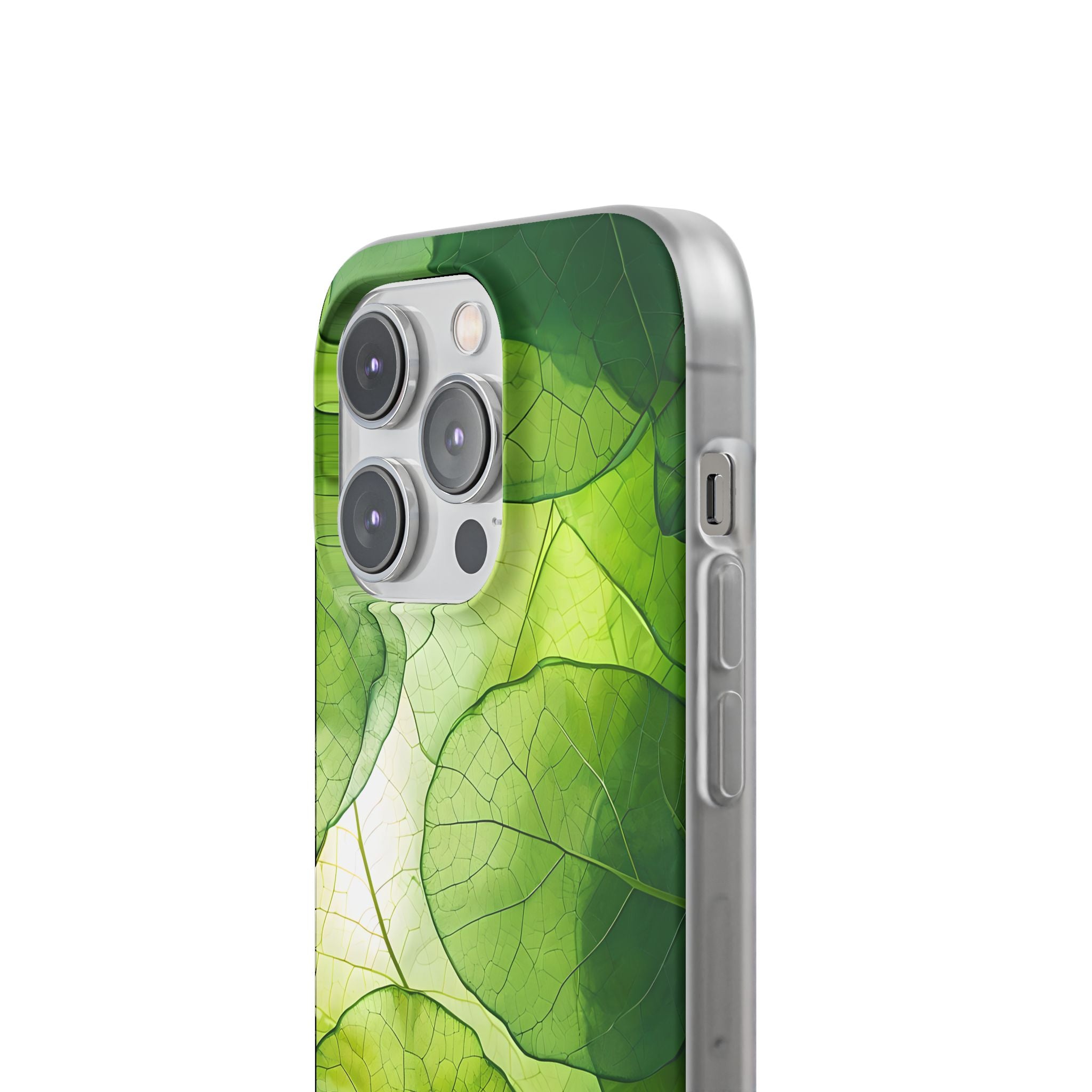 Emerald Leaf Veins · Soft Phone Case for iPhone