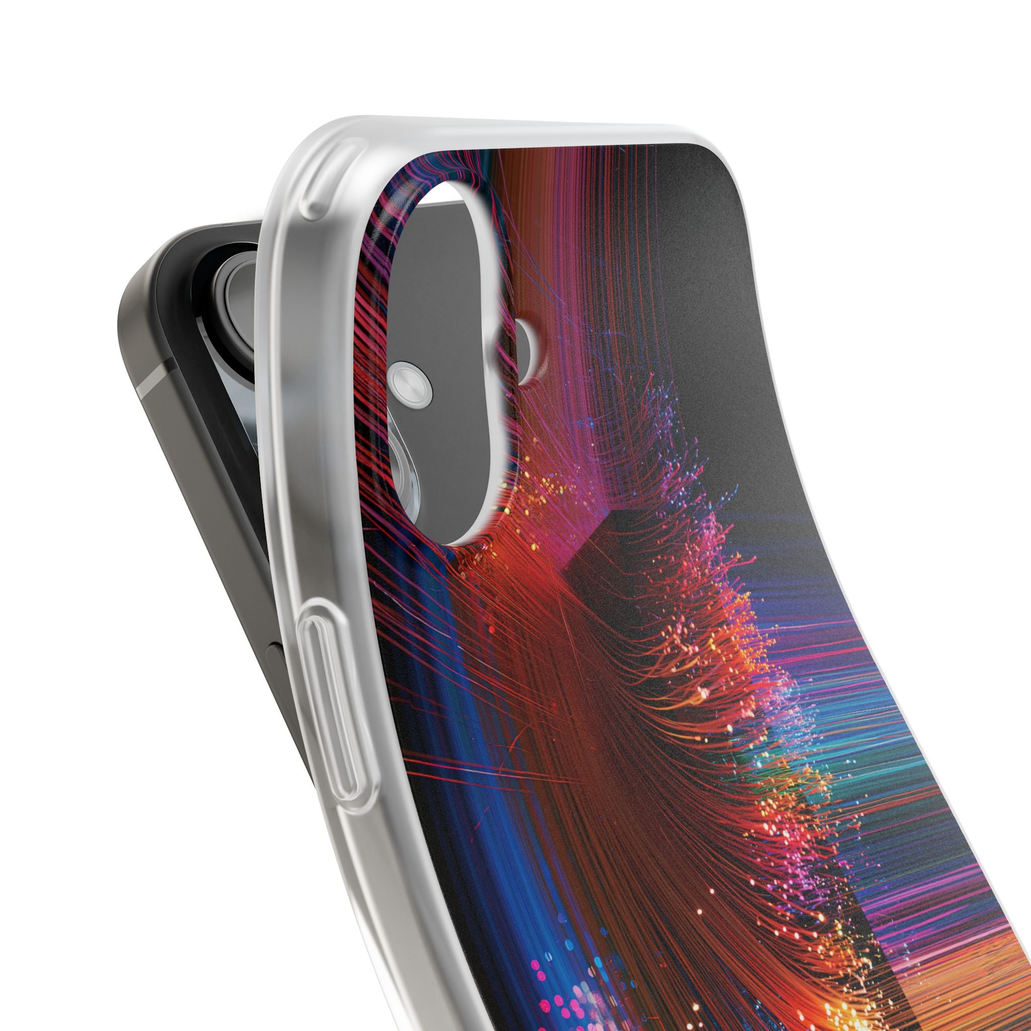 Black Lite Phone Case for iPhone - Cyber Optic Streak