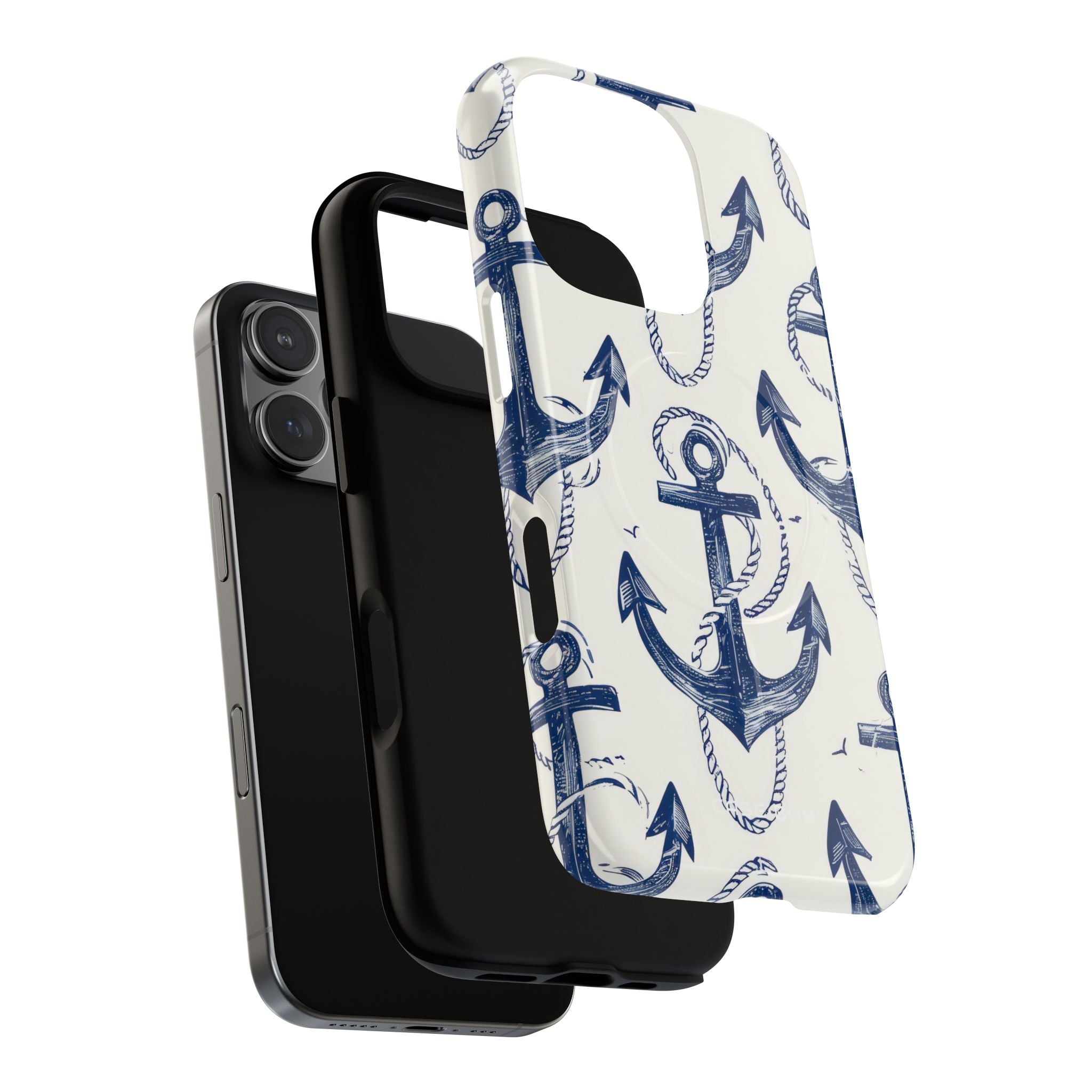 Navy Anchor Loop iPhone 16 Pro Case - Tough+