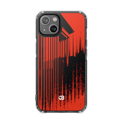 Red Impact MagSafe Phone Case for iPhone - Crimson Brutalist Distortion