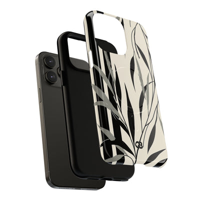 Beige Tough 2.0 Magsafe Phone Case for iPhone - Soot Leaf Sketch