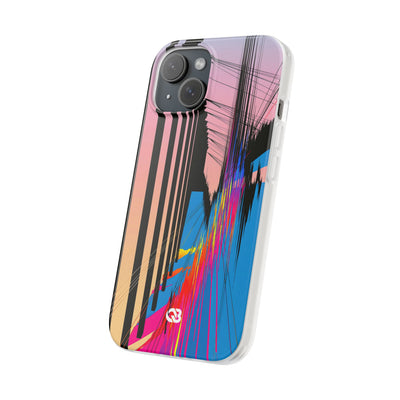Blue Lite Phone Case for iPhone - Fractured Data Skyline