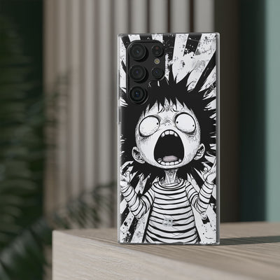 Chaotic Monochrome Scream · Soft Telefoncover for Samsung
