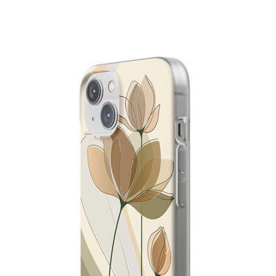 Beige Lite Phone Case for iPhone - Muted Ochre Petals