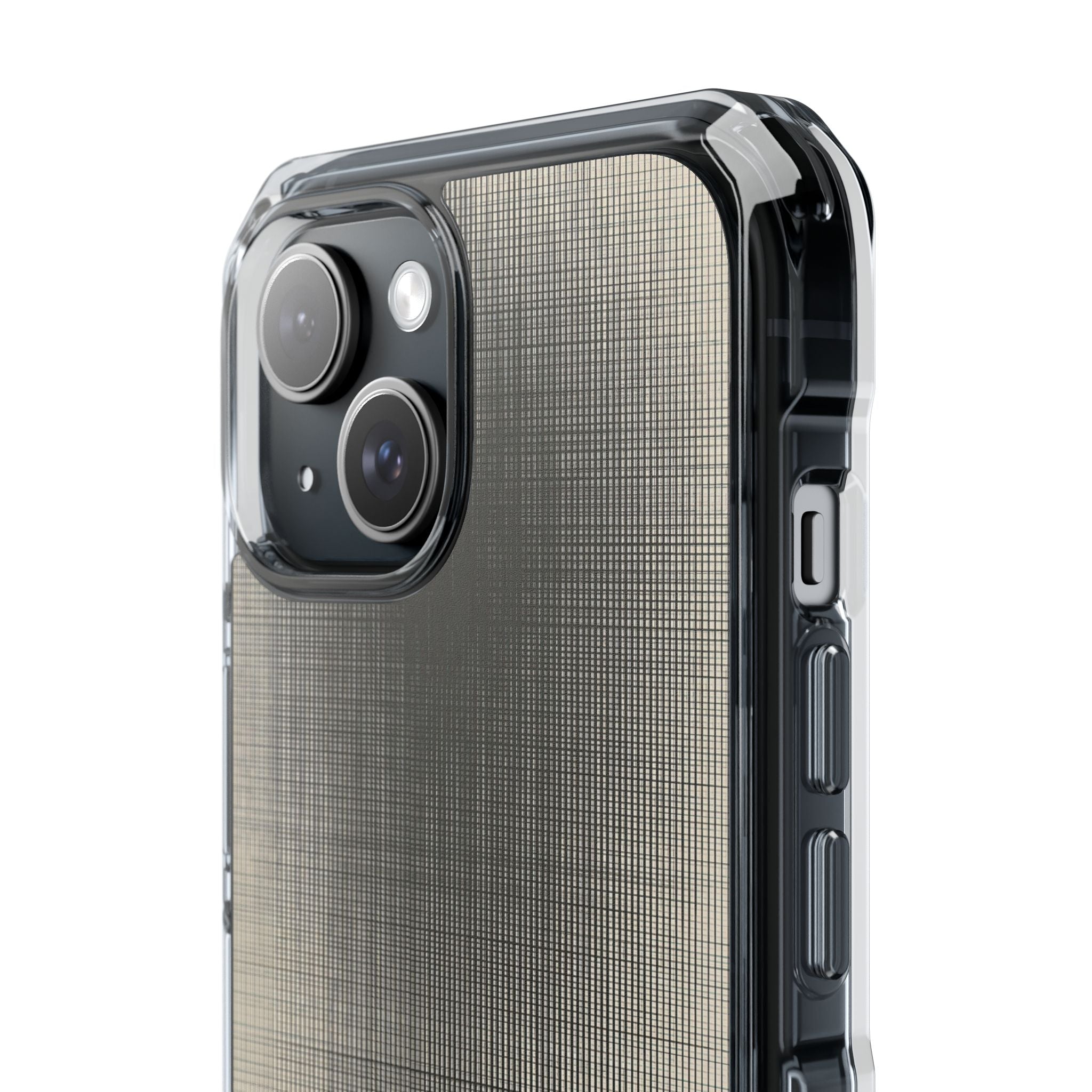 Beige Impact MagSafe Phone Case for iPhone - Carbon Screen Grid