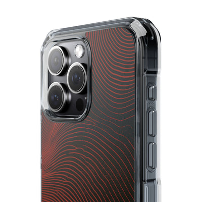 Red Impact MagSafe Phone Case for iPhone - Terracotta Nerve Map