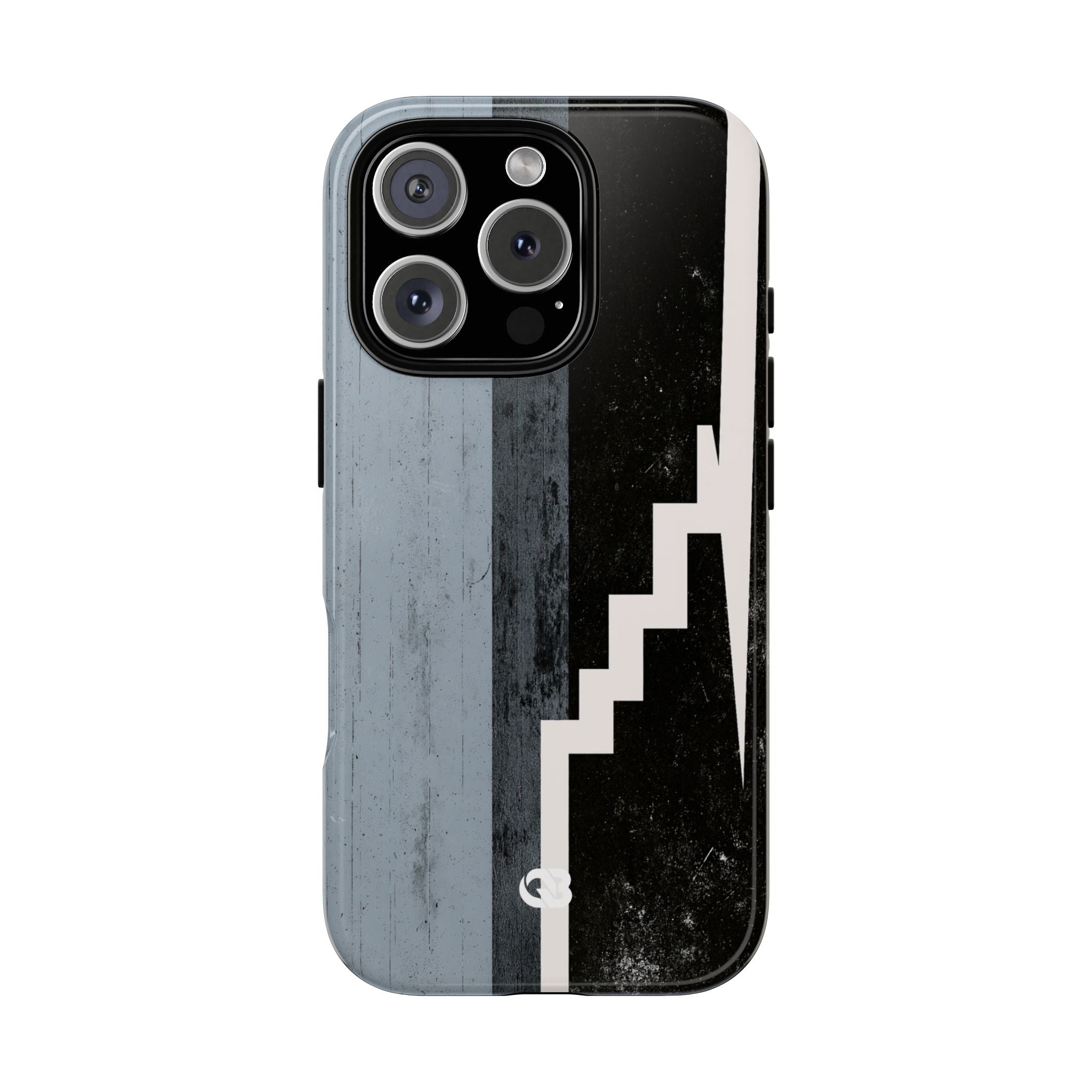 Grey Tough Phone Case for iPhone - Industrial Concrete Void