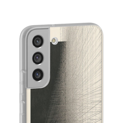 Beige Lite Phone Case for Samsung - Brutalist Graphite Grid
