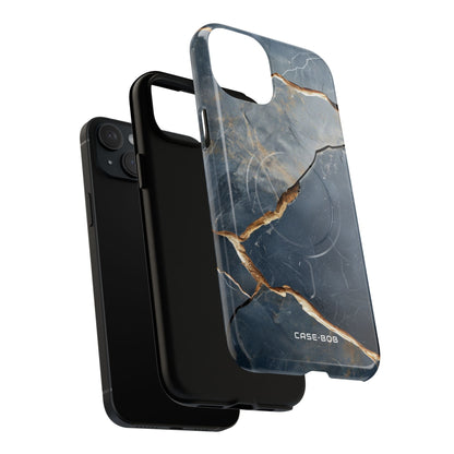 Jagged Vein Navy iPhone 15 Plus Case - Tough+