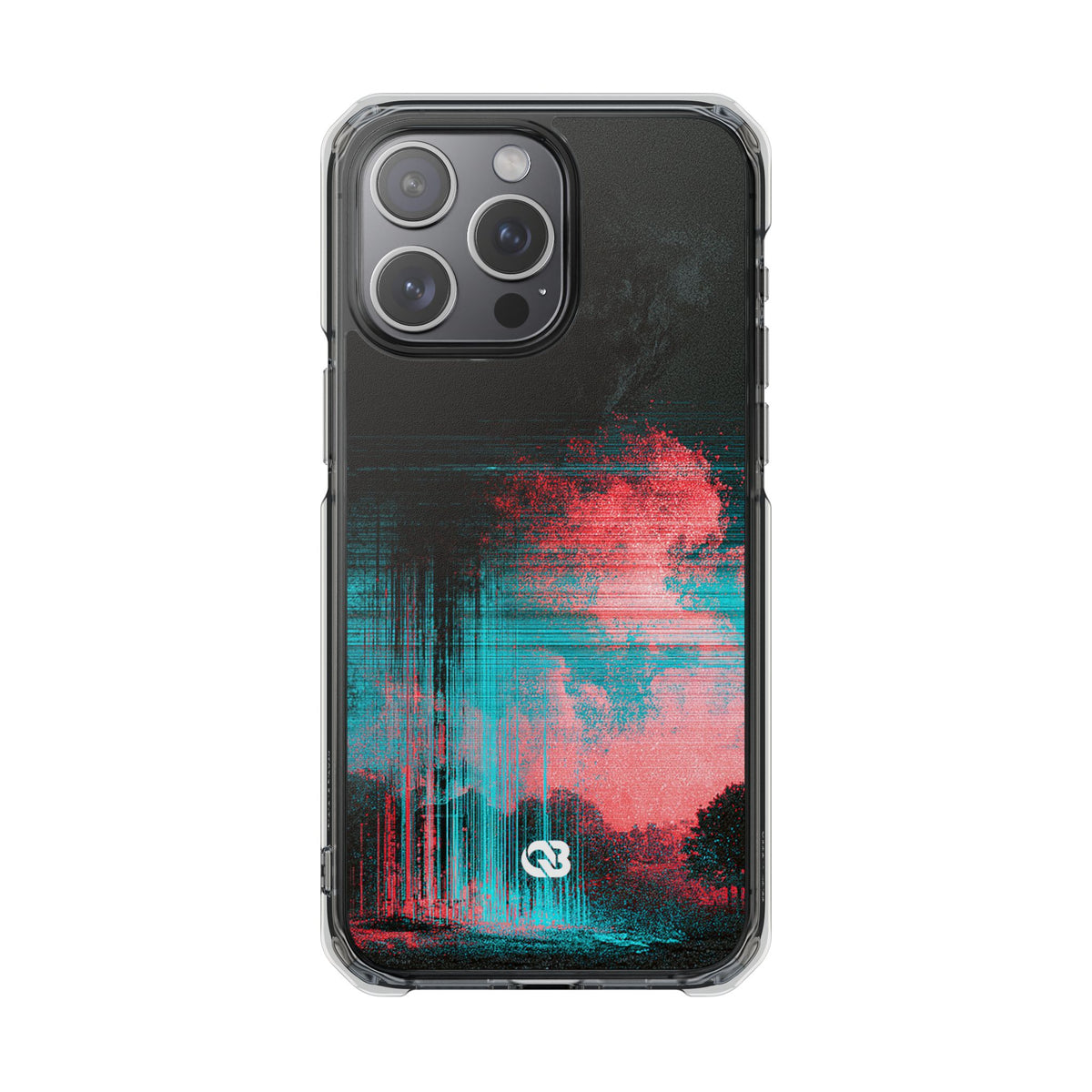Digital Signal Drift · Clear Impact Magnetic Phone Case for iPhone · Black