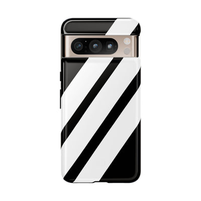 Obsidian White Bars · Tough etui na telefon dla Google Pixel