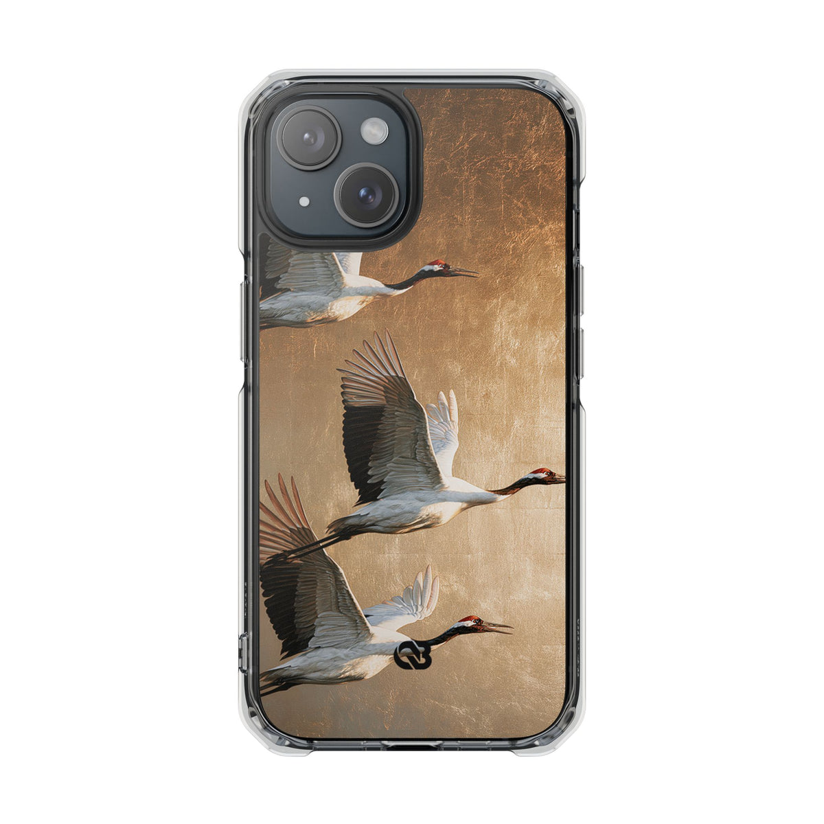 Golden Crane Flight · Clear Impact Magnetic Phone Case for iPhone · Gold