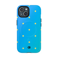 Cassa Tough+ con punti blu ciano · Cover Magsafe