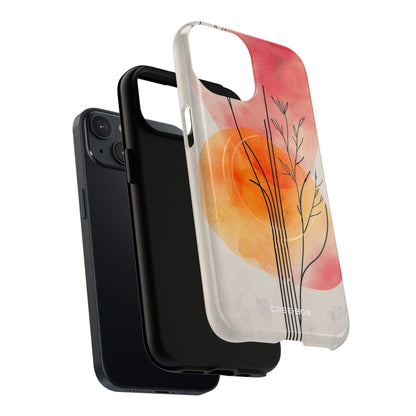 Curved Stem Sunset iPhone 14 Case - Tough+