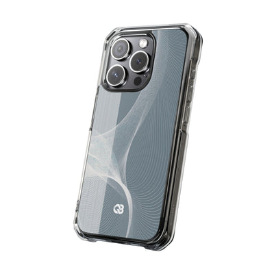 Slate Contour Drift · Clear Impact Magnetic Phone Case for iPhone · Grey