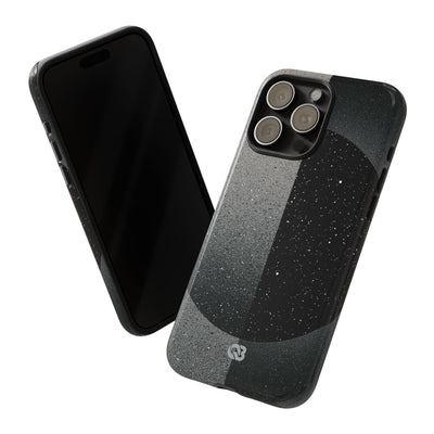 Black Tough Phone Case for iPhone - Lunar Static Orbit