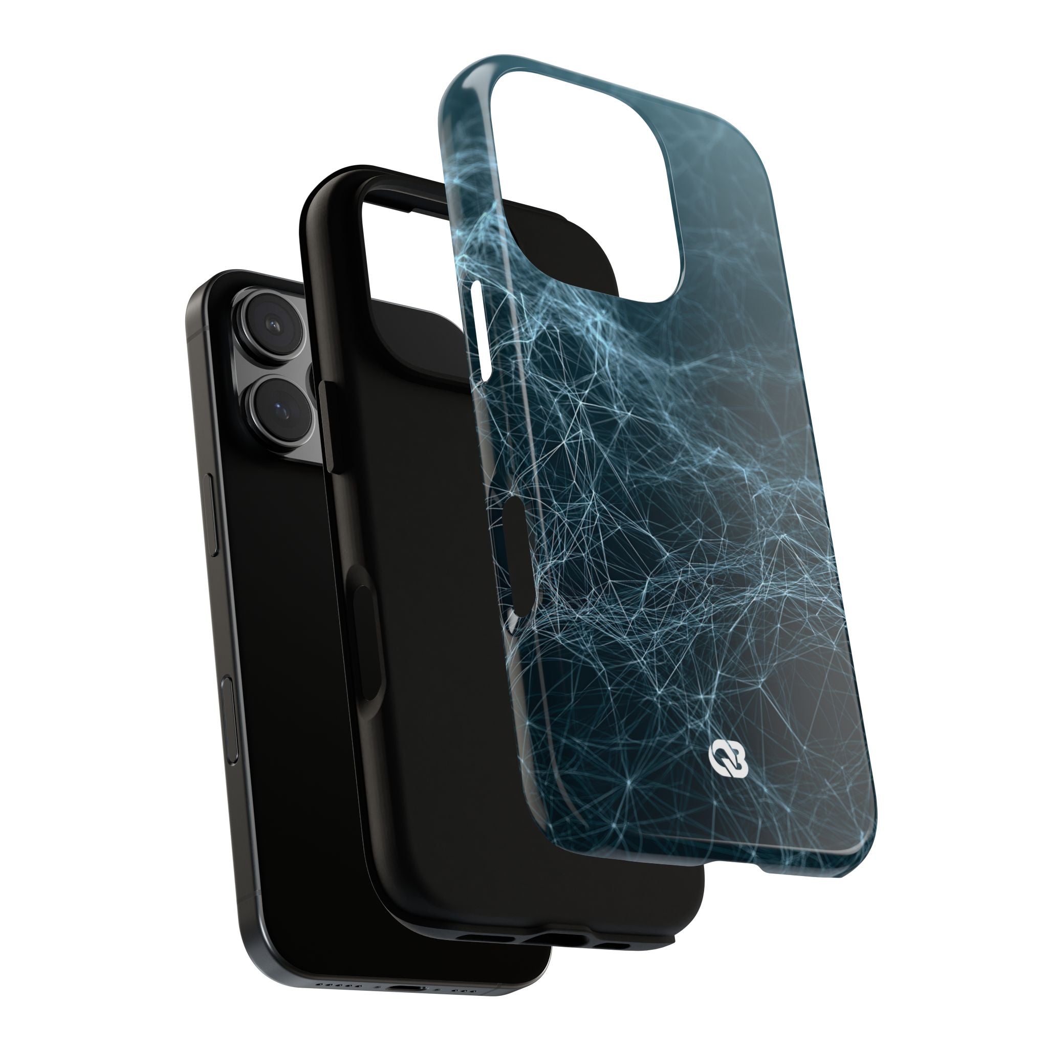 Teal Tough Phone Case for iPhone - Arctic Neural Mesh