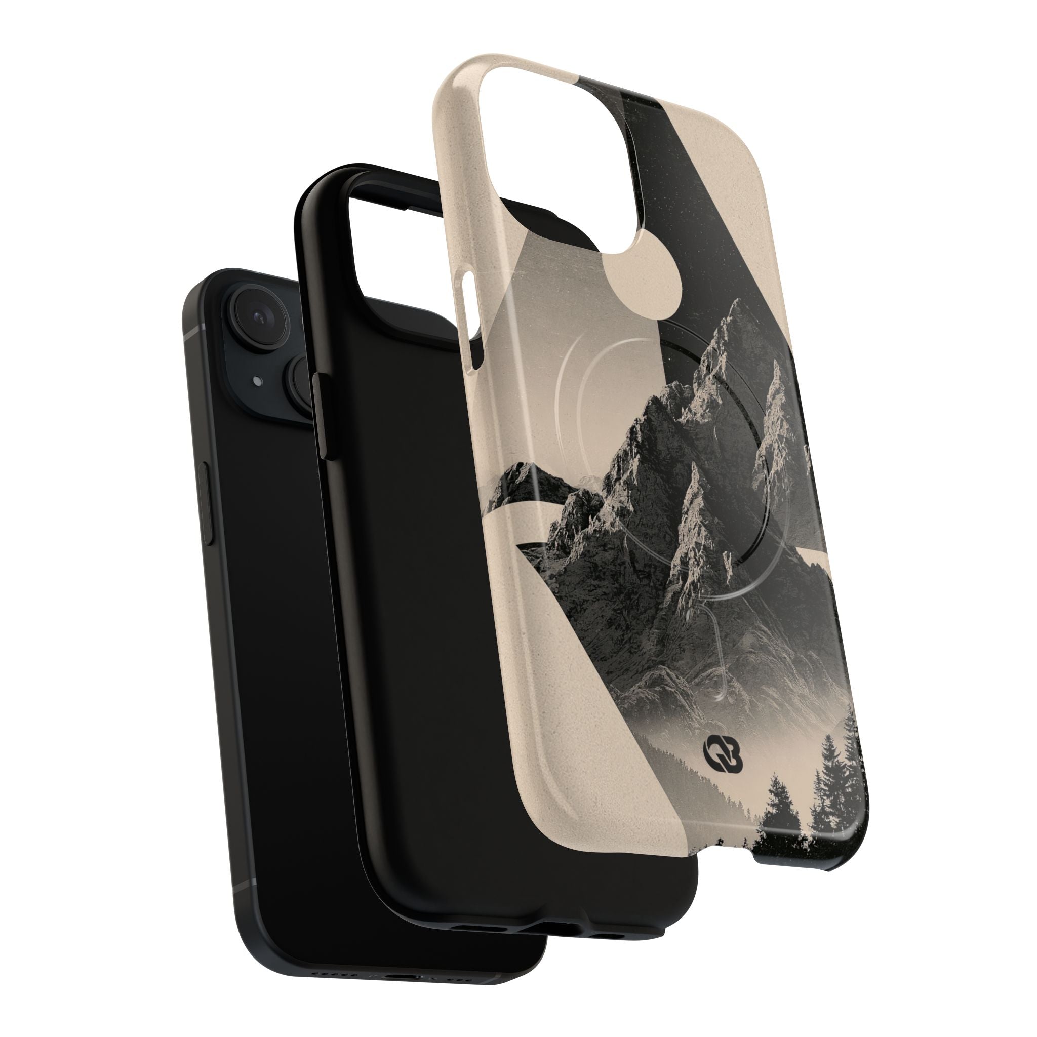 Beige Tough 2.0 Magsafe Phone Case for iPhone - Obsidian Summit Parchment