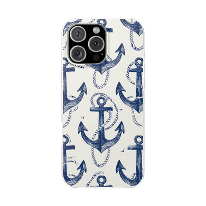 Navy Anchor Loop iPhone 16 Pro Max Case - Soft