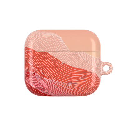 Coral Ridge Contours · Hard Case for AirPods & AirPods Pro · Red
