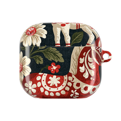 Nordic Dala Meadow · Hard Case for AirPods & AirPods Pro · Red