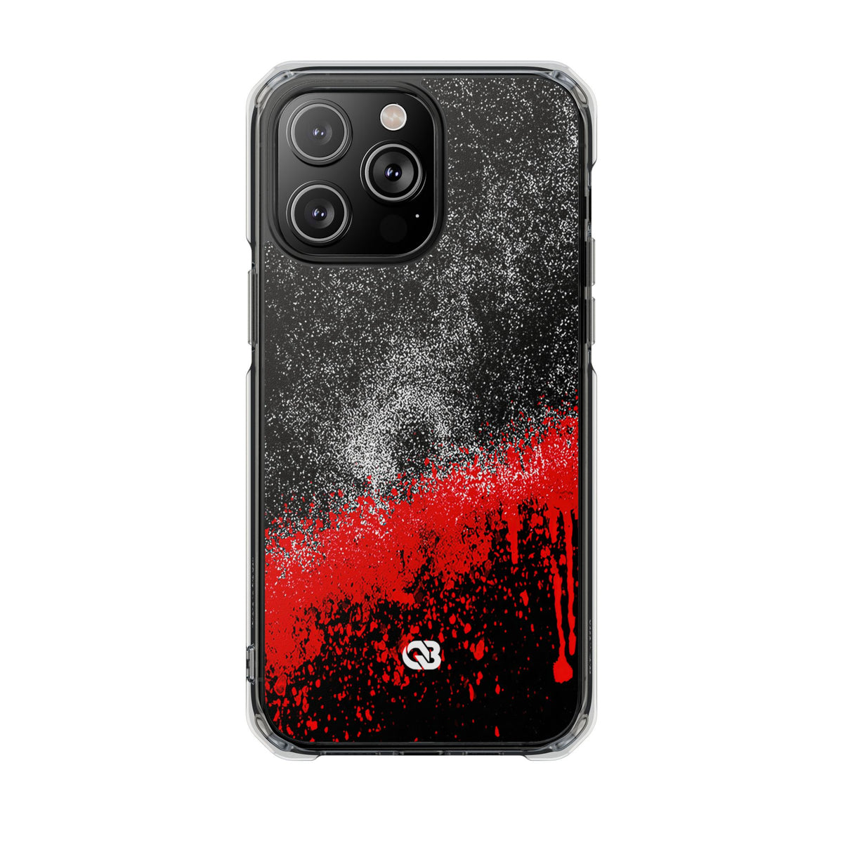 Crimson Noir Drip · Clear Impact Magnetic Phone Case for iPhone ·  Black