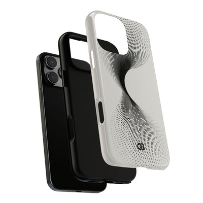White Tough Phone Case for iPhone - Linear Torsion Grid