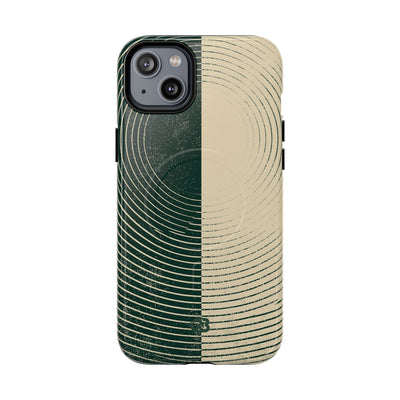 Green Tough 2.0 Magsafe Phone Case for iPhone - Evergreen Split Grain