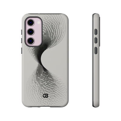 White Tough Phone Case for Samsung - Linear Torsion Grid