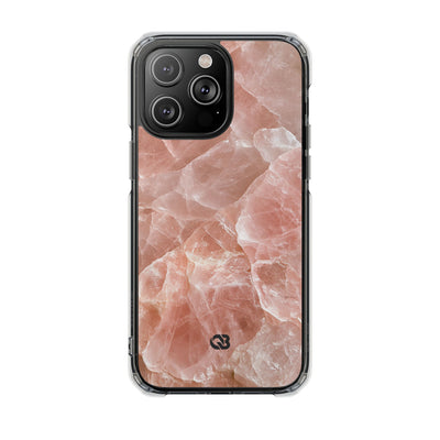 Rose Quartz Facet · Clear Impact Magnetic Phone Case for iPhone · Pink