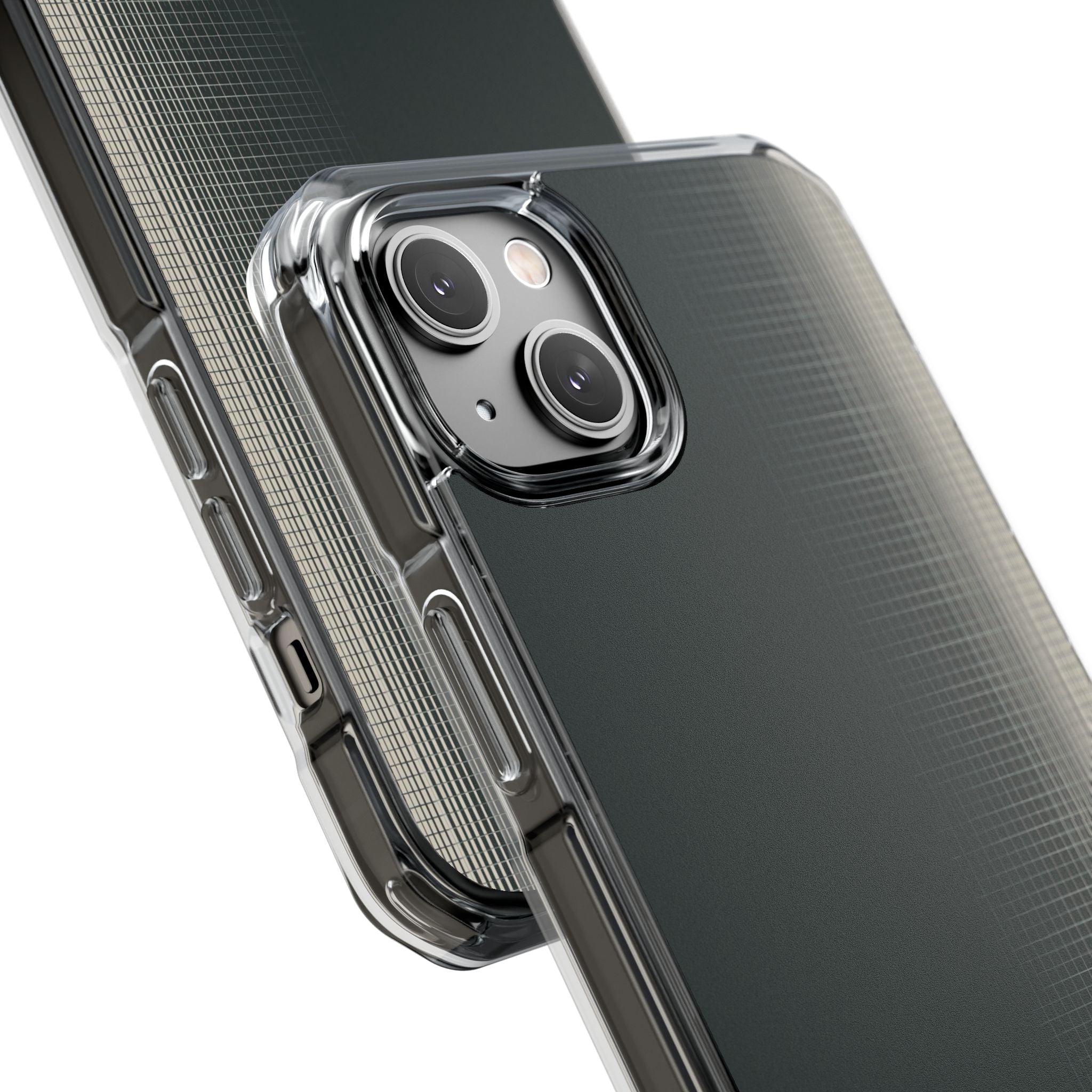 Grey Impact MagSafe Phone Case for iPhone - Charcoal Tech Grid