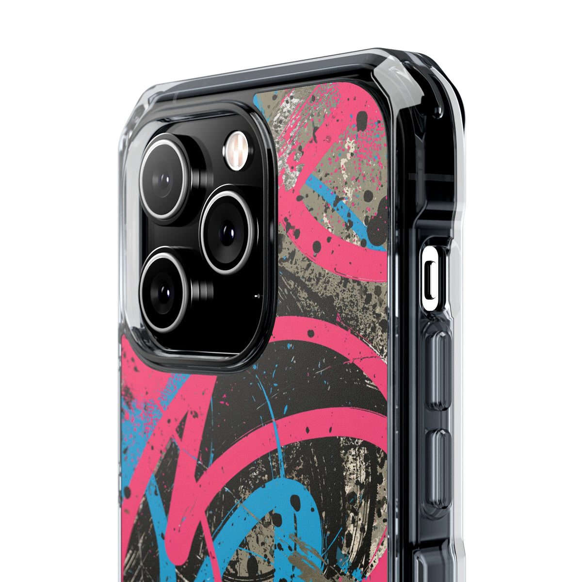 Cyber Splatter Flow · Clear Impact Magnetic Phone Case for iPhone · Pink