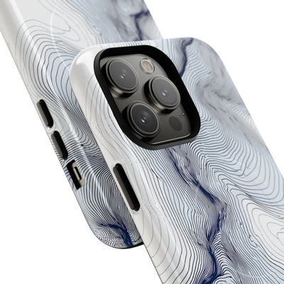 White Tough 2.0 Magsafe Phone Case for iPhone - Nordic Ridge Topo