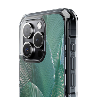 Translucent Fan Palm · Clear Impact Magnetic Phone Case for iPhone · Teal